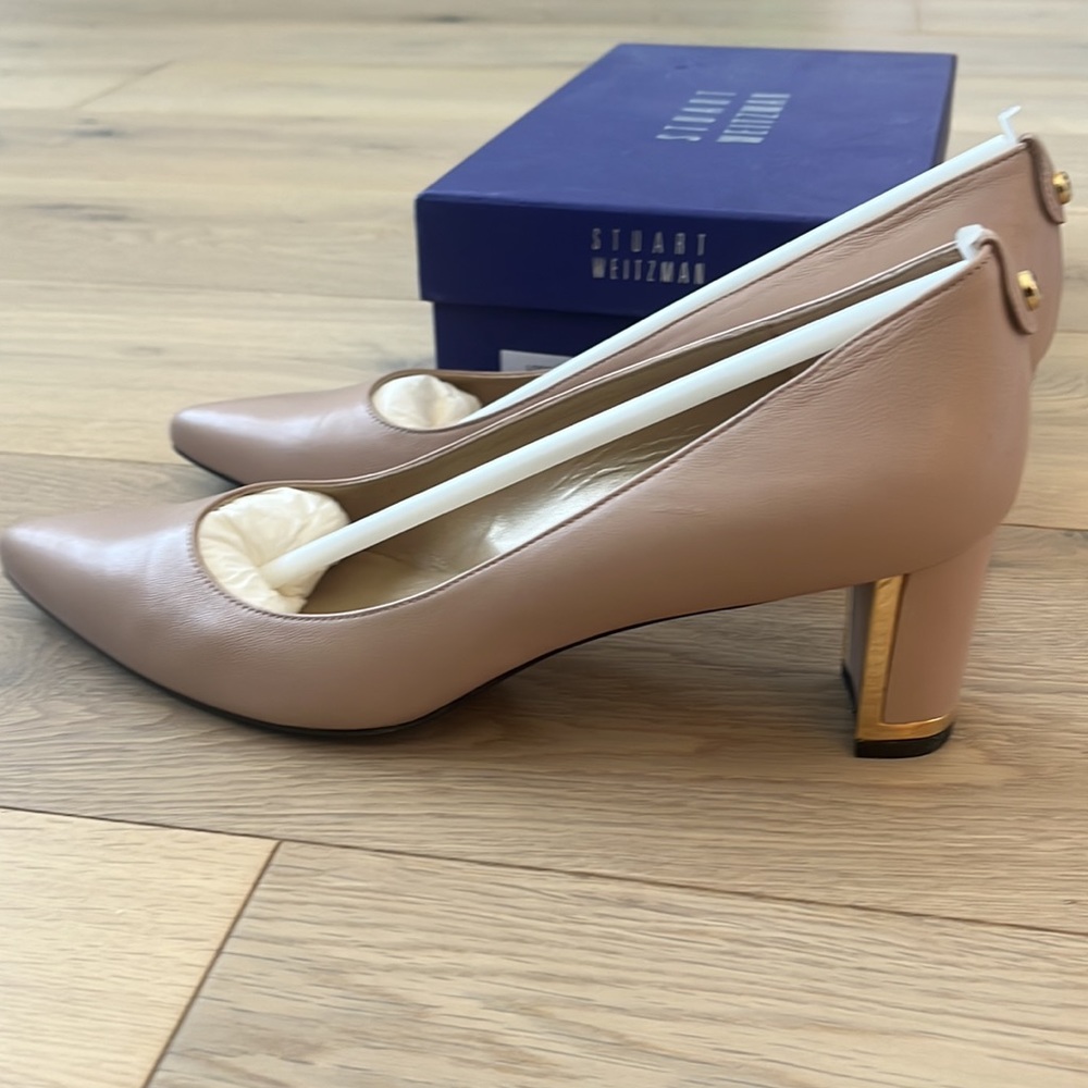 Stuart Weitzman Pump Block 75 In Color Adobe Napp… - image 5